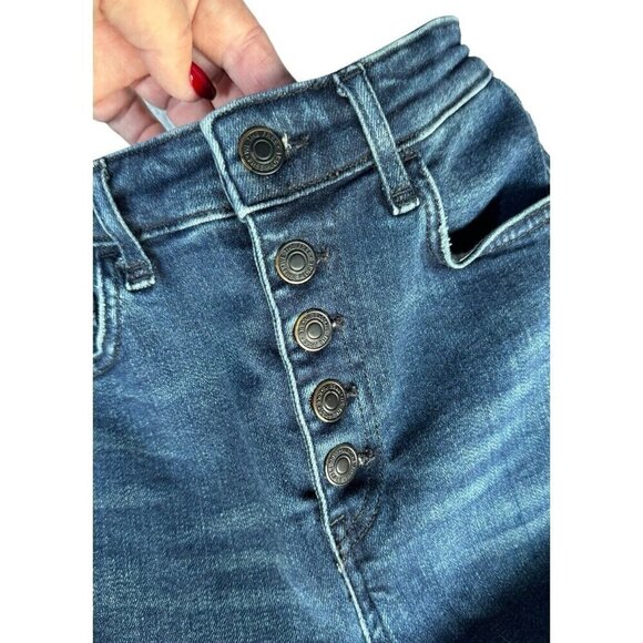 We The Free People Women's Sz 26 Reagan Exposed Button Front Distressed Jeans - Picture 9 of 9